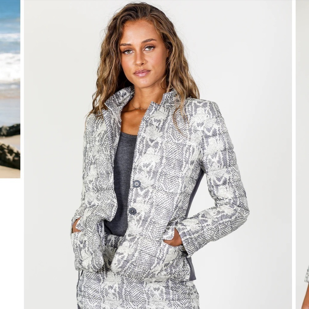 Anorak Snap Down Blazer Down Filled Jacket Snake … - image 1